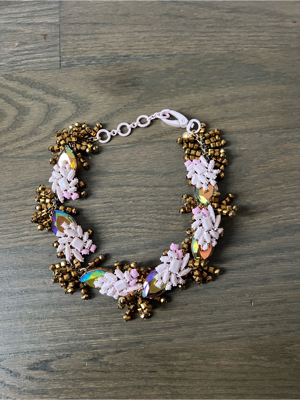 J. Crew Pink, Gold & Iridescent Necklace